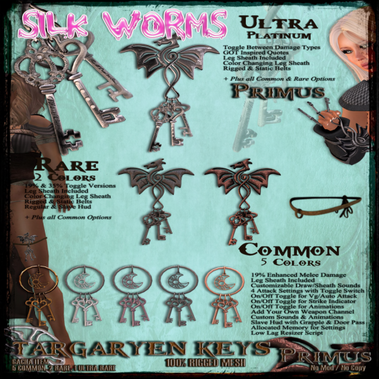 Silk Worms & Primus Targaryen Keys (Gacha Item)